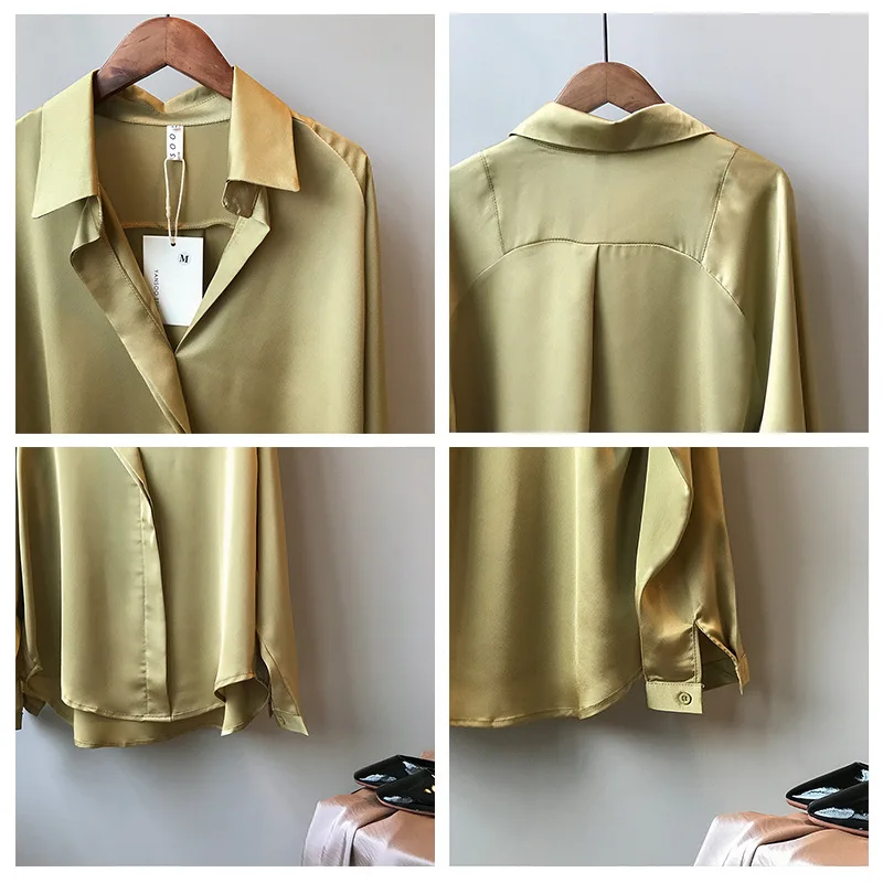 Satin Shirts Blusas Roupa Chic Brand Autumn Blouse Vintage Women Soft Korean Loose Womens Tops and Blouses Female Chemisier
Satin Shirts Blusas Roupa Chic Brand Autumn Blouse Vintage Women Soft Korean Loose Womens Tops and Blouses Female Chemisier