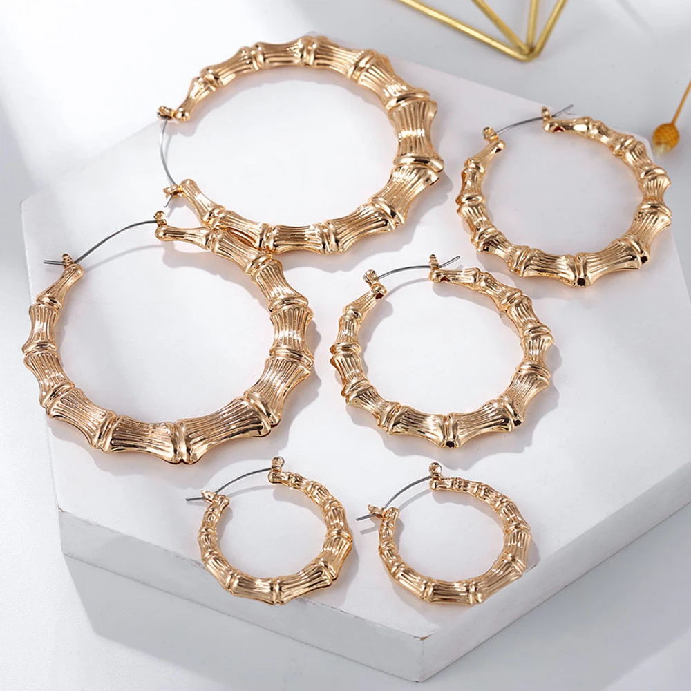 3pairs/set Punk Big Circle Bamboo Hoop Earrings Metal Round for Women Girls Fashion Hip Hop Exaggerated Earrings
3pairs/set Punk Big Circle Bamboo Hoop Earrings Metal Round for Women Girls Fashion Hip Hop Exaggerated Earrings