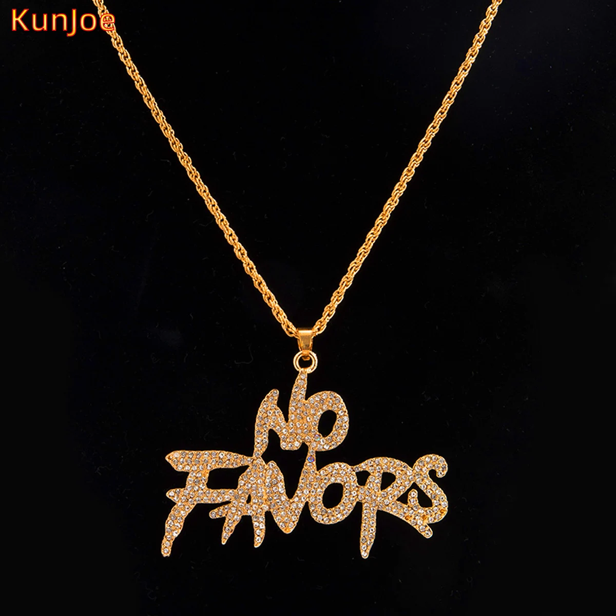 KunJoe Hip Hop NO FAVORS Letters Pendant Necklace Bling Iced Out Full Rhinestone Cuban Link Chains Letter Choker Punk Jewelry
KunJoe Hip Hop NO FAVORS Letters Pendant Necklace Bling Iced Out Full Rhinestone Cuban Link Chains Letter Choker Punk Jewelry