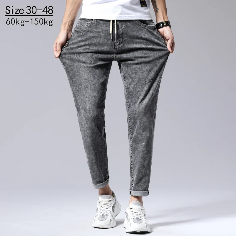 Men's Ankle Jeans Streetwear Casual Fashion Denim Trousers Male Harsh tannins Vintage blue Grey Pants Large size 40 42 44 46 48
Men's Ankle Jeans Streetwear Casual Fashion Denim Trousers Male Harsh tannins Vintage blue Grey Pants Large size 40 42 44 46 48