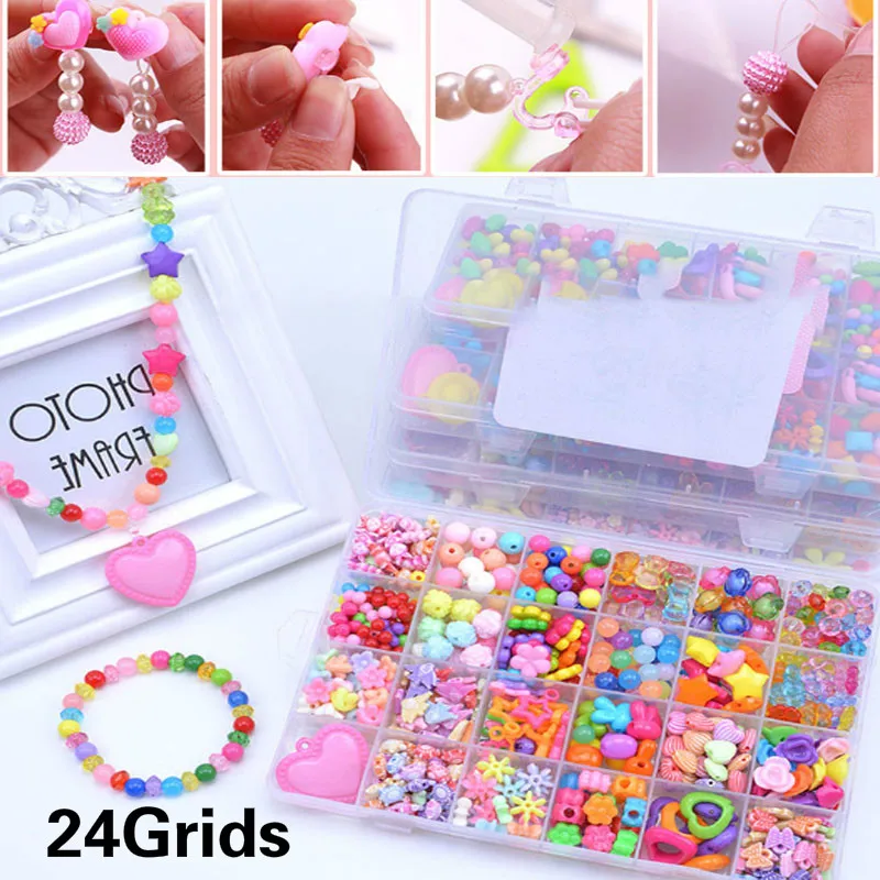 24Grids beads for jewelry making Kit DIY accessories acrylic Spacer Loose bead handmake Kids Educatinon toys for Girls
24Grids beads for jewelry making Kit DIY accessories acrylic Spacer Loose bead handmake Kids Educatinon toys for Girls