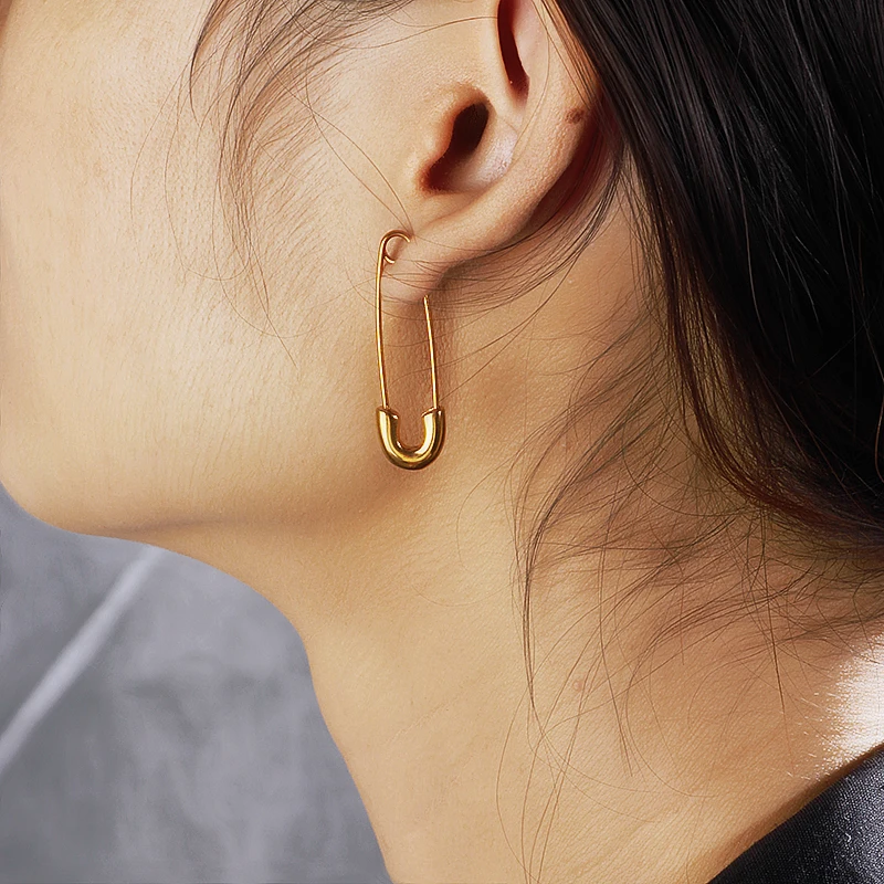Baoyan 2021 New Trendy Earrings Pin Earrings Paper Clips Girls Jewelry Advanced Design Sense