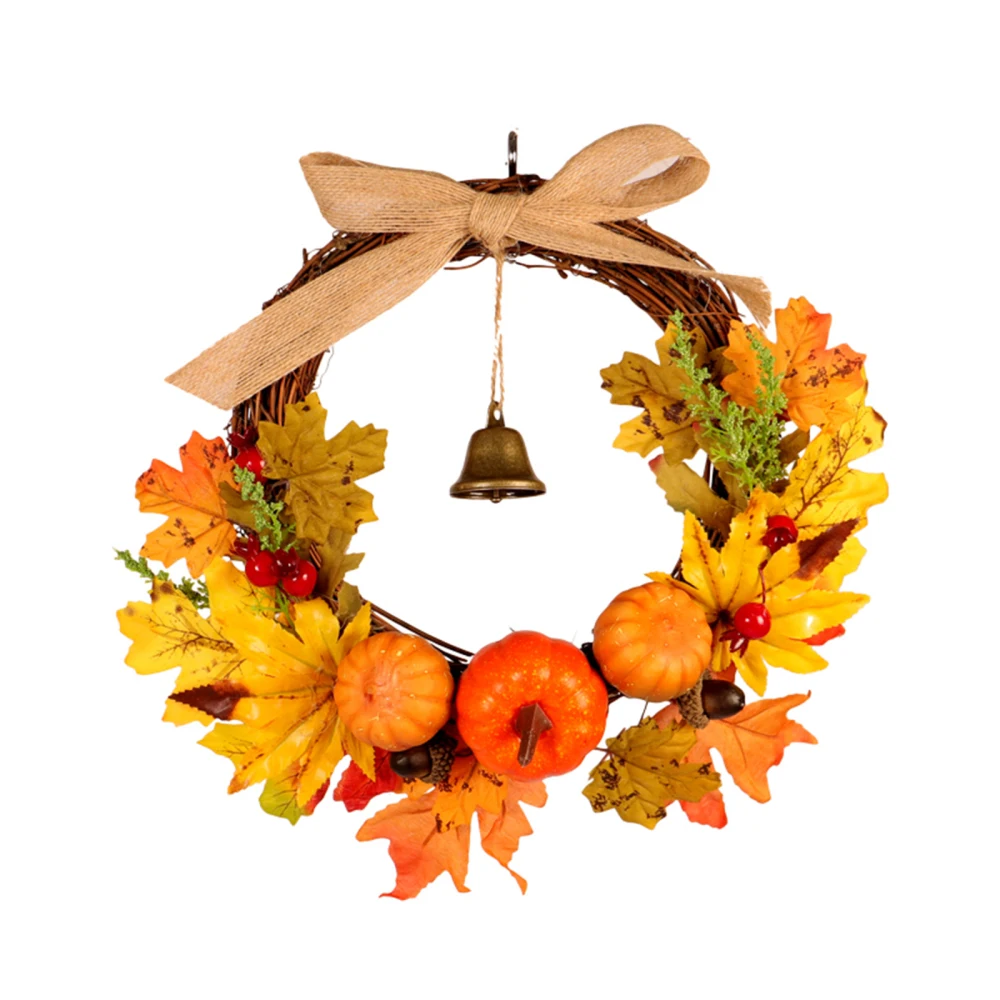 Thanksgiving Halloween Wreath Pumpkin Artificial Plants Decor Bell Wall Christmas Fall Door Hanging Home Decoration Accessories
Thanksgiving Halloween Wreath Pumpkin Artificial Plants Decor Bell Wall Christmas Fall Door Hanging Home Decoration Accessories