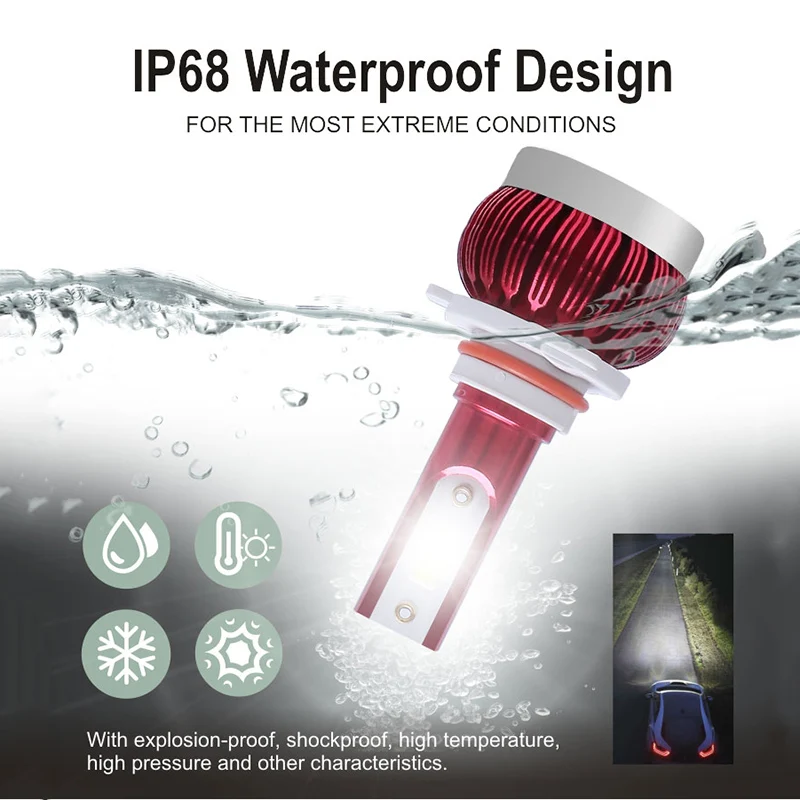 With 3000k/6000k/6500k/8000 K four color temperature car LED front light bulb, there is always one for you. H7 is more durable 
With 3000k/6000k/6500k/8000 K four color temperature car LED front light bulb, there is always one for you. H7 is more durable