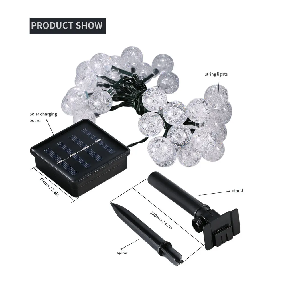 30 LED Bubbles Solar String Lights Outdoor Global Lights Crystal Ball Fairy Decoration Christmas Party Home Lawn
30 LED Bubbles Solar String Lights Outdoor Global Lights Crystal Ball Fairy Decoration Christmas Party Home Lawn