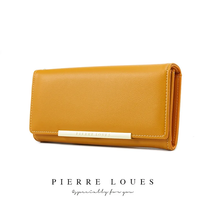 

Korean solid color bi-fold walletSimple Big Hold Women's Clutches Pierre Louis Wallet