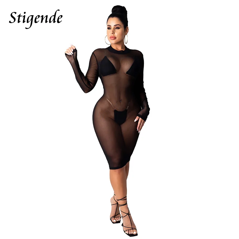 Stigende Sexy Transparent See Through Mesh Dress Women Long Sleeve Black Slim Party Dresses Club Wear
Stigende Sexy Transparent See Through Mesh Dress Women Long Sleeve Black Slim Party Dresses Club Wear