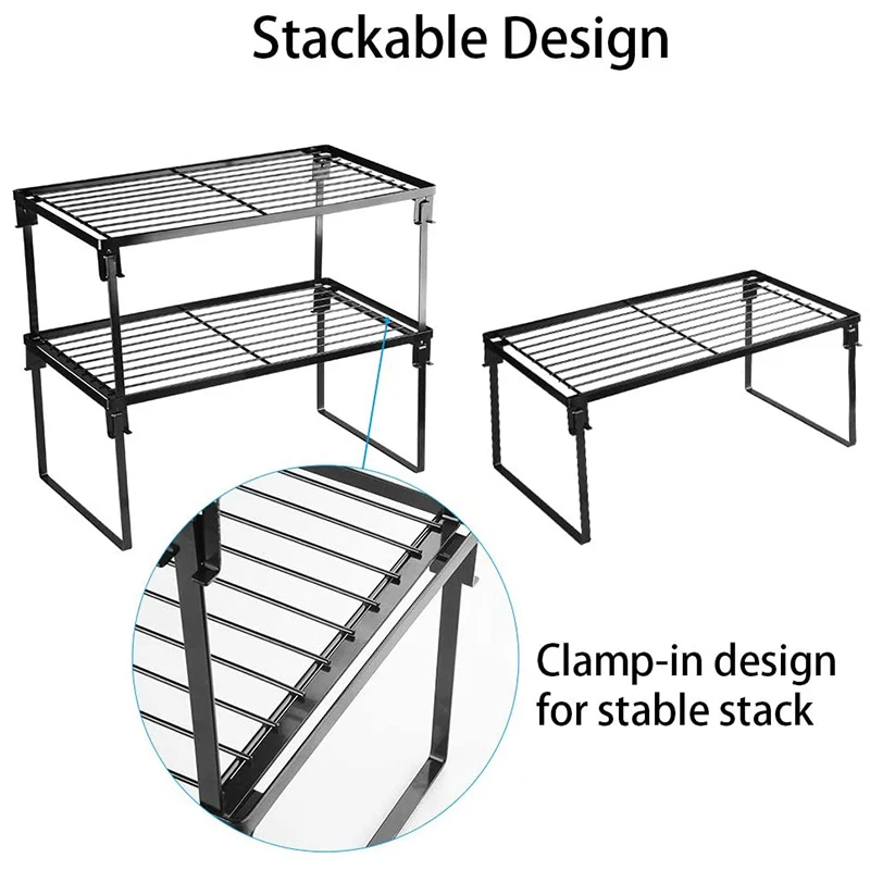 2 Pack Stackable Kitchen Storage Shelf Rack, Foldable Spice Rack Cabinet Organization Storage Shelves, Kitchen Shelves
2 Pack Stackable Kitchen Storage Shelf Rack, Foldable Spice Rack Cabinet Organization Storage Shelves, Kitchen Shelves