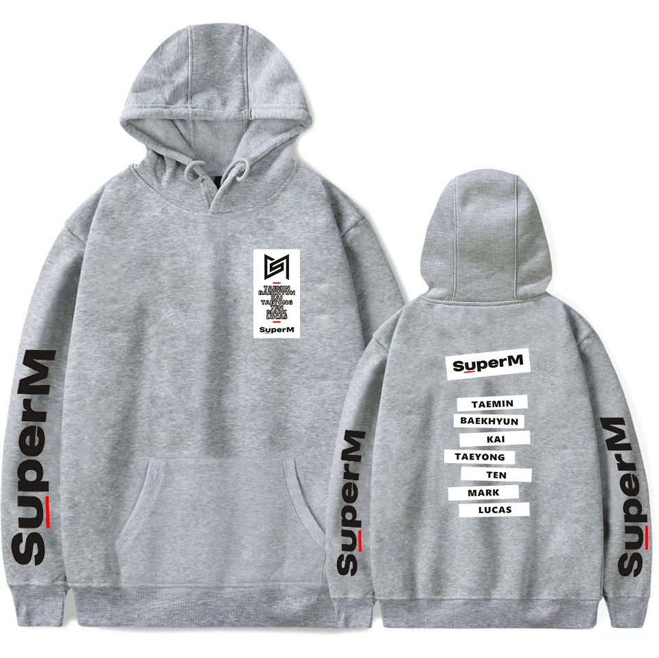 Popular SuperM Hoodie Fashion Lady Men's Sweatshirt Autumn Winter Boys Girls New Pullover Harajuku Style Gray ComfortableJacket
Popular SuperM Hoodie Fashion Lady Men's Sweatshirt Autumn Winter Boys Girls New Pullover Harajuku Style Gray ComfortableJacket
