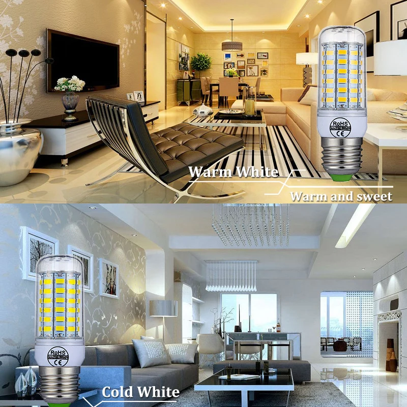 E27 LED Bulb E14 LED Lamp 220V Corn Bulb Warm White Cold White 24 36 48 56 69 72LEDs for Home Modern Living Room LED Light
E27 LED Bulb E14 LED Lamp 220V Corn Bulb Warm White Cold White 24 36 48 56 69 72LEDs for Home Modern Living Room LED Light