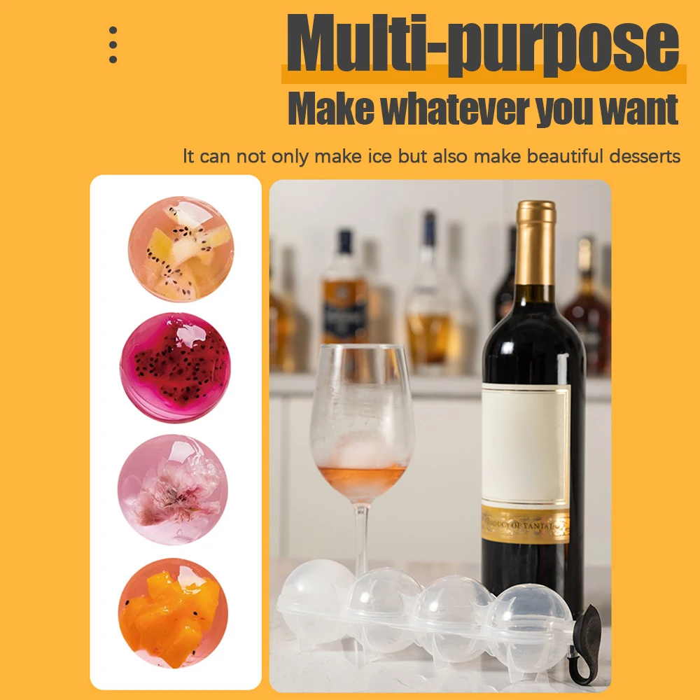 4 Holes Round ice Cube Ball Maker Mould Soft Silicone Eco-Friendly Homemade Ice Cube Tray Ball Maker Mold Simple Frozen Mold
4 Holes Round ice Cube Ball Maker Mould Soft Silicone Eco-Friendly Homemade Ice Cube Tray Ball Maker Mold Simple Frozen Mold