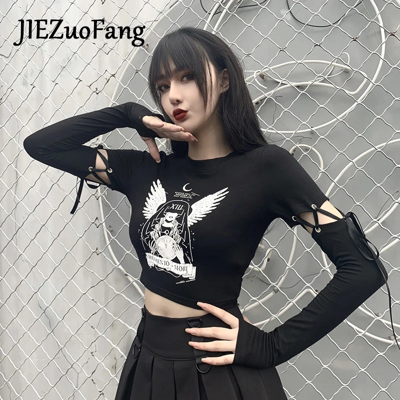 JIEZuoFang New Fashion Design Sexy Women T-shirts Slim Cool Stitching Punk T-shirts Long sleeve Hand Wrap T-Shirts For Female
JIEZuoFang New Fashion Design Sexy Women T-shirts Slim Cool Stitching Punk T-shirts Long sleeve Hand Wrap T-Shirts For Female