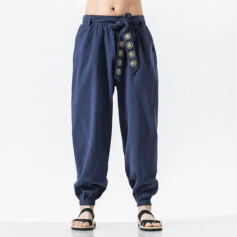Embroidery Plus Size Harem Pants National Style Oversize Tai Chi Joggers Men Sweatpants Chinese Traditional Costumes Belt Text
Embroidery Plus Size Harem Pants National Style Oversize Tai Chi Joggers Men Sweatpants Chinese Traditional Costumes Belt Text