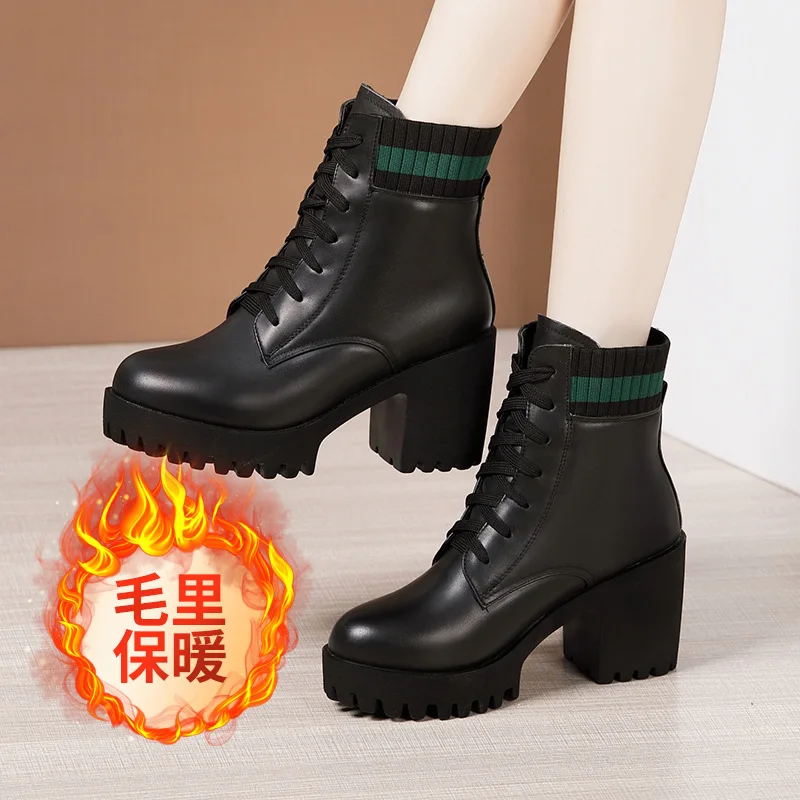 Size (32-43) Warm Fall Winter Boots 2021 Women split Leather Shoes Black Ankle Boots Block Heels Platform Ladies High Heels
Size (32-43) Warm Fall Winter Boots 2021 Women split Leather Shoes Black Ankle Boots Block Heels Platform Ladies High Heels