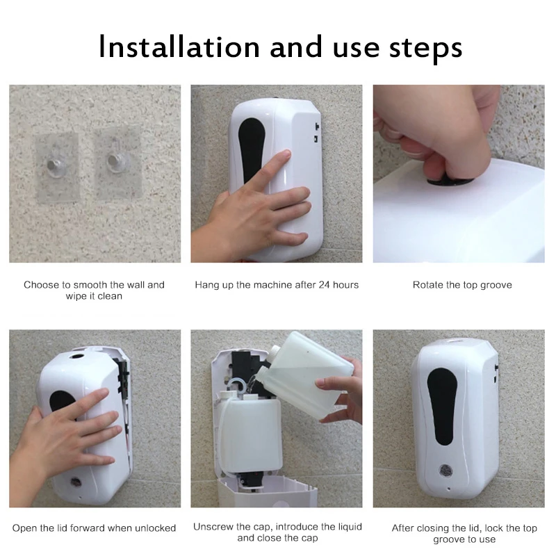 1200ML Automatic Sensor Hand Disinfection Machine Touchless Wall-mounted Soap Dispenser Hand Cleaner Machine Rechargeable
1200ML Automatic Sensor Hand Disinfection Machine Touchless Wall-mounted Soap Dispenser Hand Cleaner Machine Rechargeable