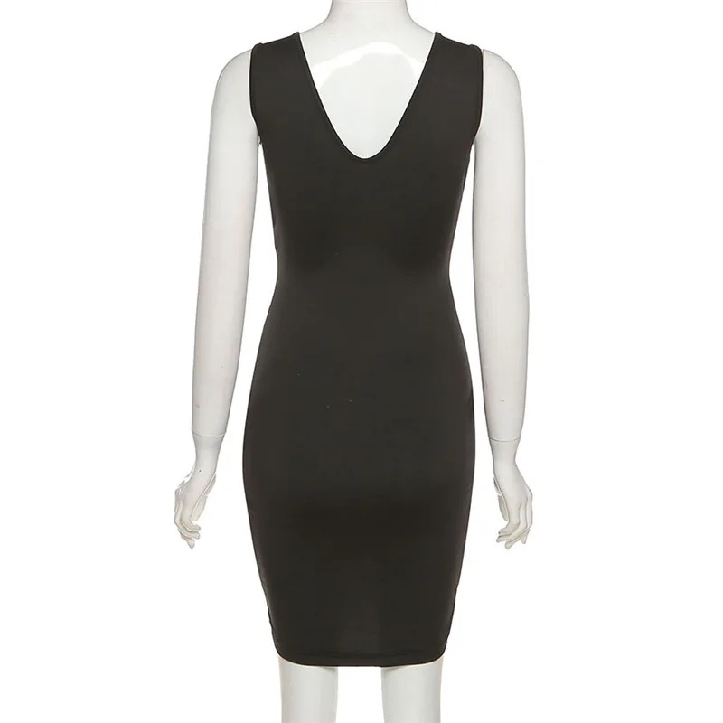 Sexy Hollow Out Deep V Neck Sleeveless Black Party Dress For Women Package Hip Bodycon Cut Out Slim Mini Dresses
Sexy Hollow Out Deep V Neck Sleeveless Black Party Dress For Women Package Hip Bodycon Cut Out Slim Mini Dresses