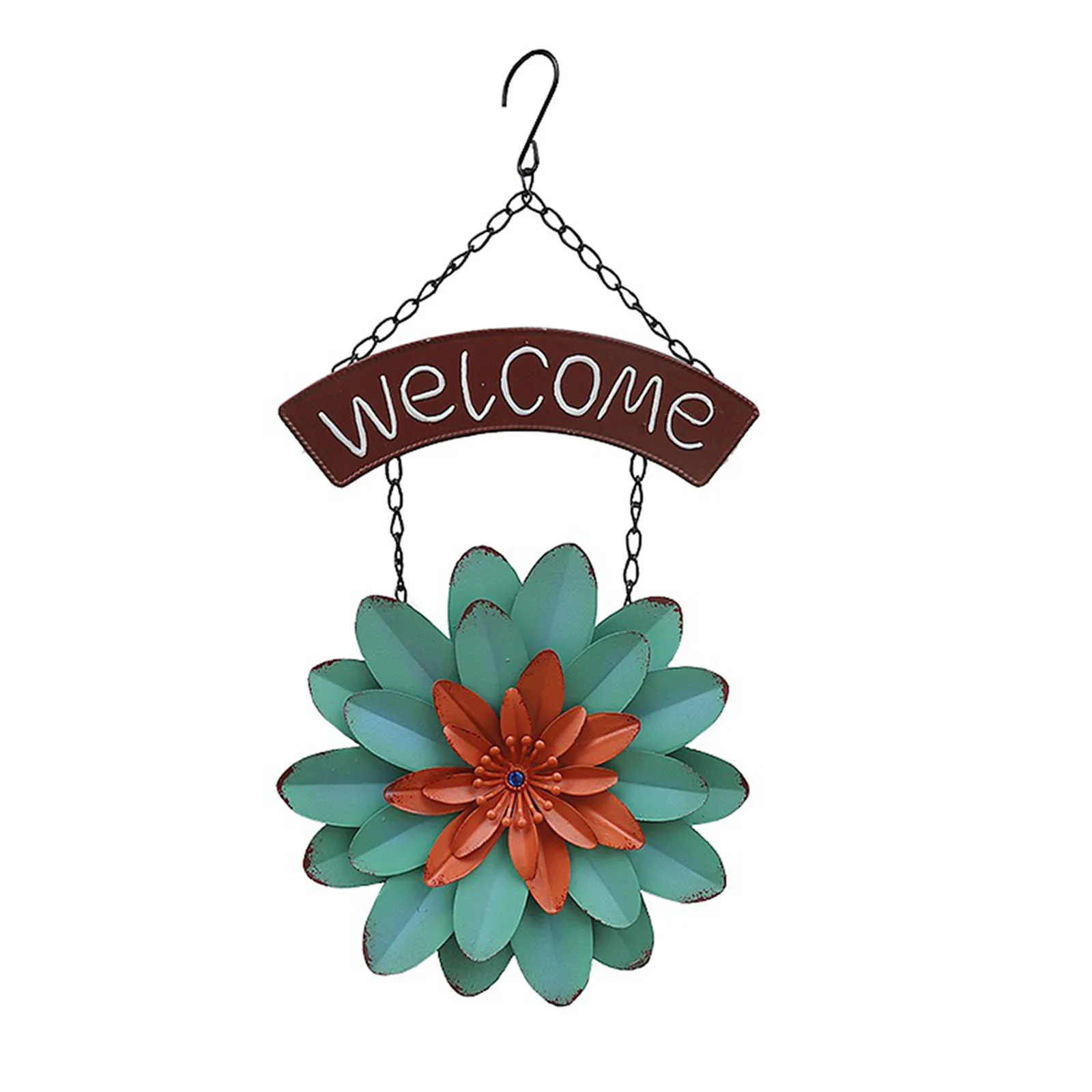 Metal Flower Welcome Sign Farmhouse Floral Hanging Sign Wreath for Front Door Window Decor
Metal Flower Welcome Sign Farmhouse Floral Hanging Sign Wreath for Front Door Window Decor