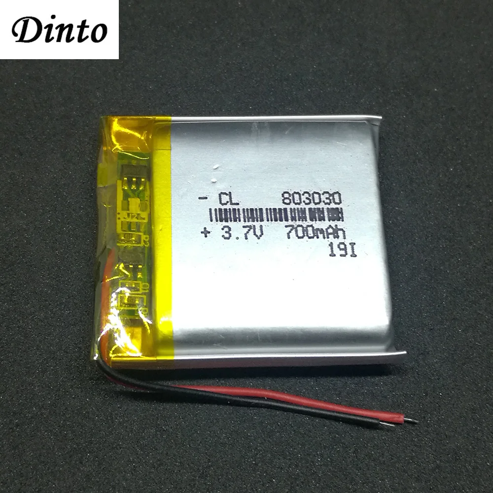 Dinto 803030 700mAh 3 7 V Перезаряжаемые Батарея литий ионная полимерные батареи для