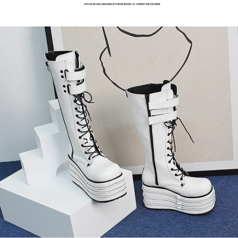 2021Winter New Women Knee-length Boots Women's Knight Boots Women Platform Wedge Punk Boots Zipper Fashion Cool Motorcycle Boots
2021Winter New Women Knee-length Boots Women's Knight Boots Women Platform Wedge Punk Boots Zipper Fashion Cool Motorcycle Boots