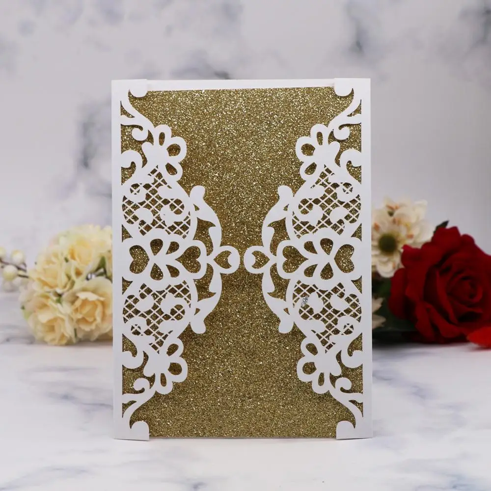 100pcs/lot 2020 NEW laser cut flower design pearl paper wedding invitation cards with text customized
100pcs/lot 2020 NEW laser cut flower design pearl paper wedding invitation cards with text customized