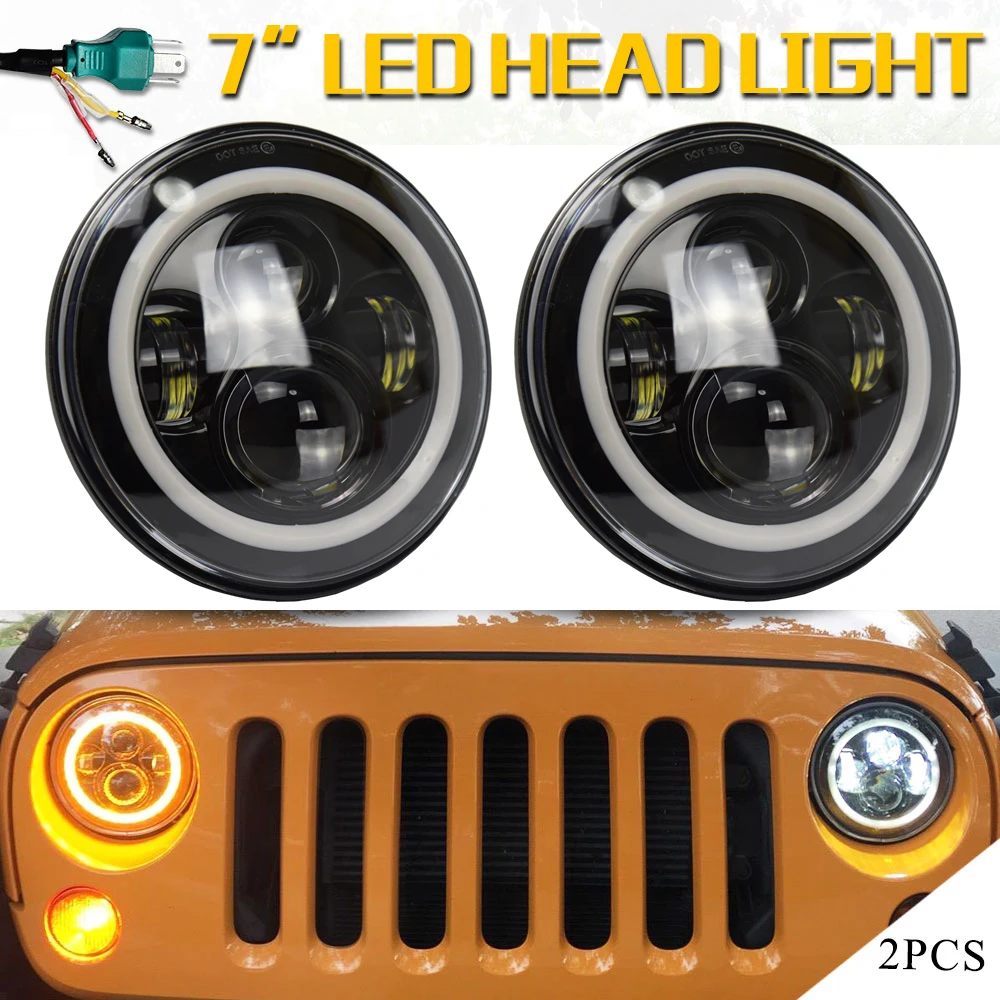 2 шт. 7 дюймов Led дальнего света 50 Вт 30 Светодиодные Автомобильные фары комплект H4
