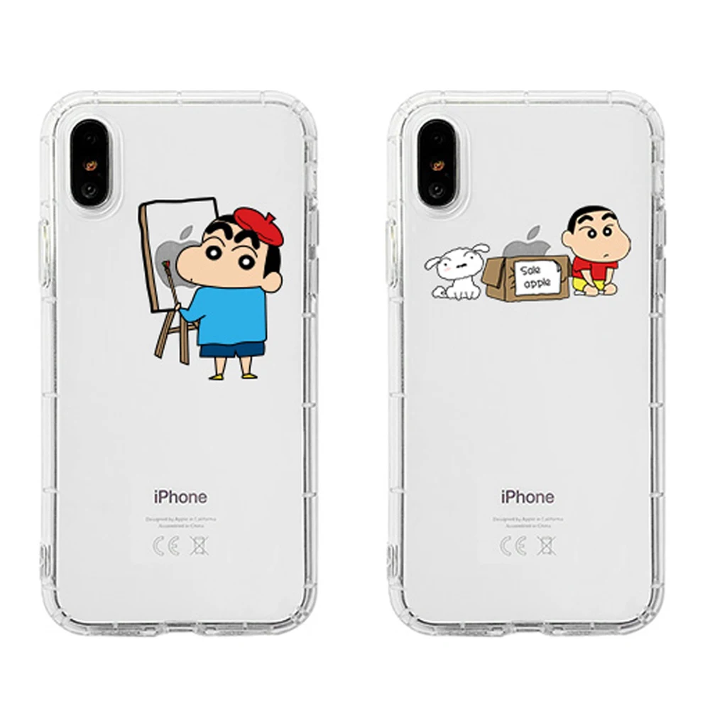 Мультяшный чехол для телефона Crayon Shin chan с оригинальным логотипом Мягкий из ТПУ