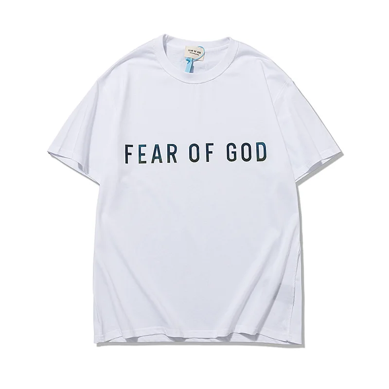 FEAR of God fog laser reflective letters short sleeve high street fashion men's and women's loose 5-sleeve T-shirt
FEAR of God fog laser reflective letters short sleeve high street fashion men's and women's loose 5-sleeve T-shirt