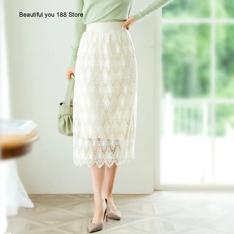 Mori Super mid-length fairy A- line dress 2020 Autumn high waist straight lace knitted skirt for women
Mori Super mid-length fairy A- line dress 2020 Autumn high waist straight lace knitted skirt for women