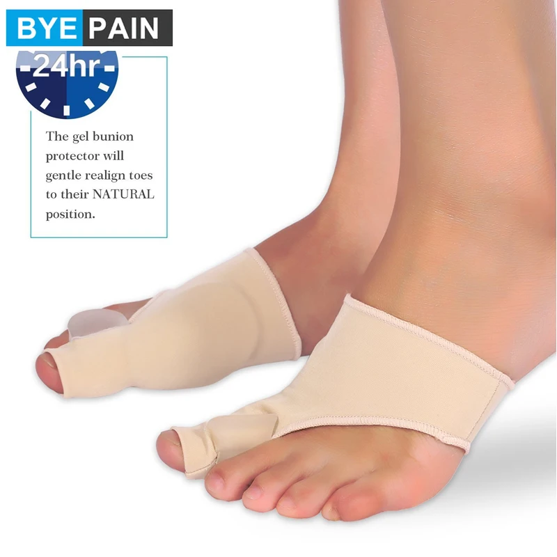 1 пара BYEPAIN Bunion корректор Relief Protector Sleeves Kit для мужчин и женщин Hallux Valgus большой носок