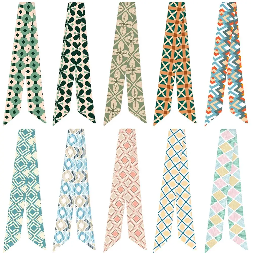 Женский шелковый шарф с геометрическим рисунком, разнообразный шарф в стиле ретро с ручкой и геометрическим узором, 2020 
Женский шелковый шарф с геометрическим рисунком, разнообразный шарф в стиле ретро с ручкой и геометрическим узором, 2020