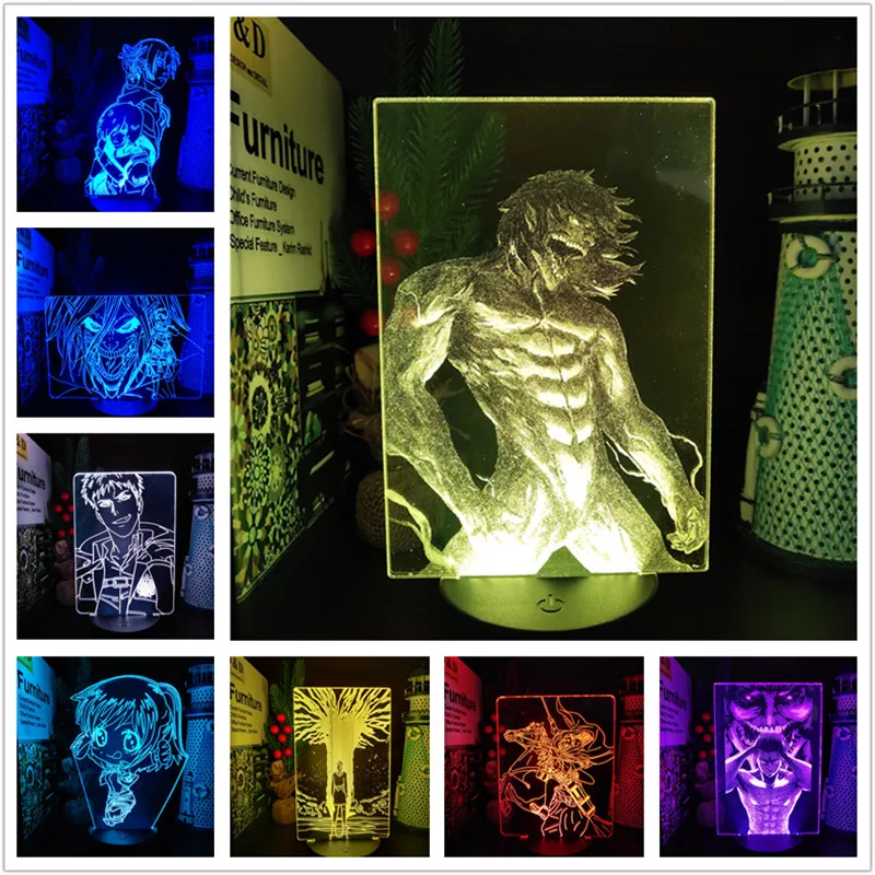 Attack On Titan Anime 3D Lamp Mikasa Eren Jaeger Erwin Smith Levi Rival Ackerman Jean Kirschstein Sasha LED Lampara Night Light
Attack On Titan Anime 3D Lamp Mikasa Eren Jaeger Erwin Smith Levi Rival Ackerman Jean Kirschstein Sasha LED Lampara Night Light