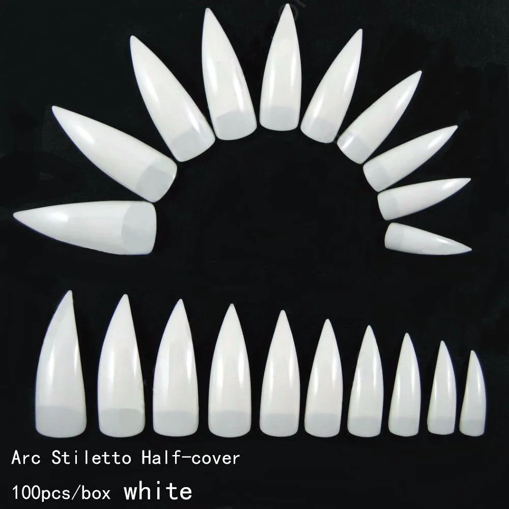 100pcs/box Stiletto Long False Fake Nails Tips Manicure Artificial Nails Salon Half Cover Tips White/Clear/Natural Choose
100pcs/box Stiletto Long False Fake Nails Tips Manicure Artificial Nails Salon Half Cover Tips White/Clear/Natural Choose