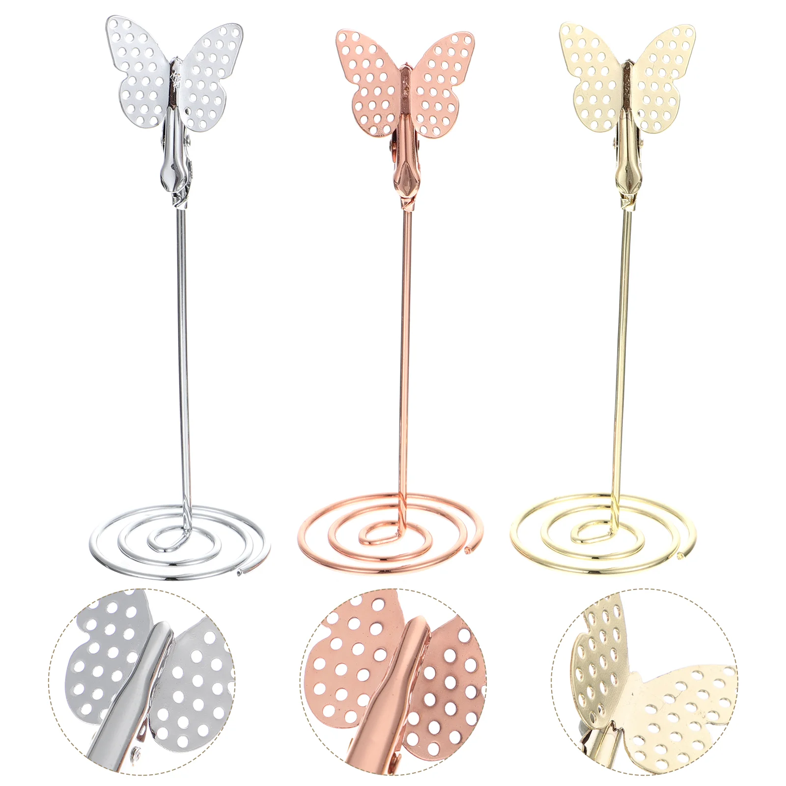 3pcs Tabletop Cards Holder Butterflies Shape Photo Clips Memo Note Clamp for Home
3pcs Tabletop Cards Holder Butterflies Shape Photo Clips Memo Note Clamp for Home