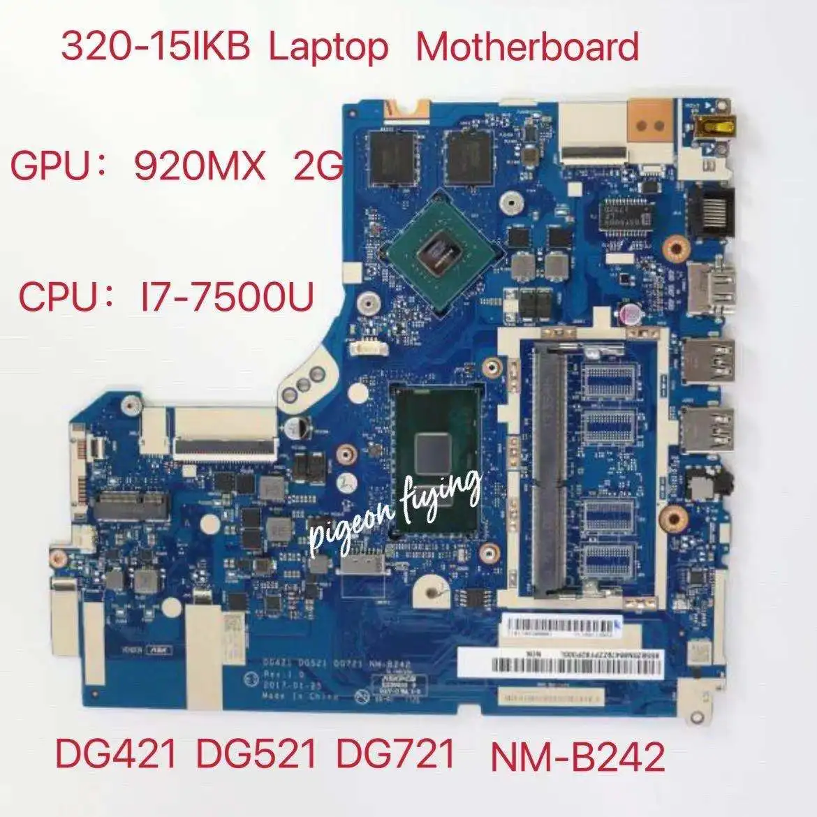 NM-B242 для Lenovo Ideapad 320-15IKB материнская плата для ноутбука CPU:I7-7500U GPU:920MX 2G FRU 5B20N86427 5B20N86479 5B20N86424
NM-B242 для Lenovo Ideapad 320-15IKB материнская плата для ноутбука CPU:I7-7500U GPU:920MX 2G FRU 5B20N86427 5B20N86479 5B20N86424