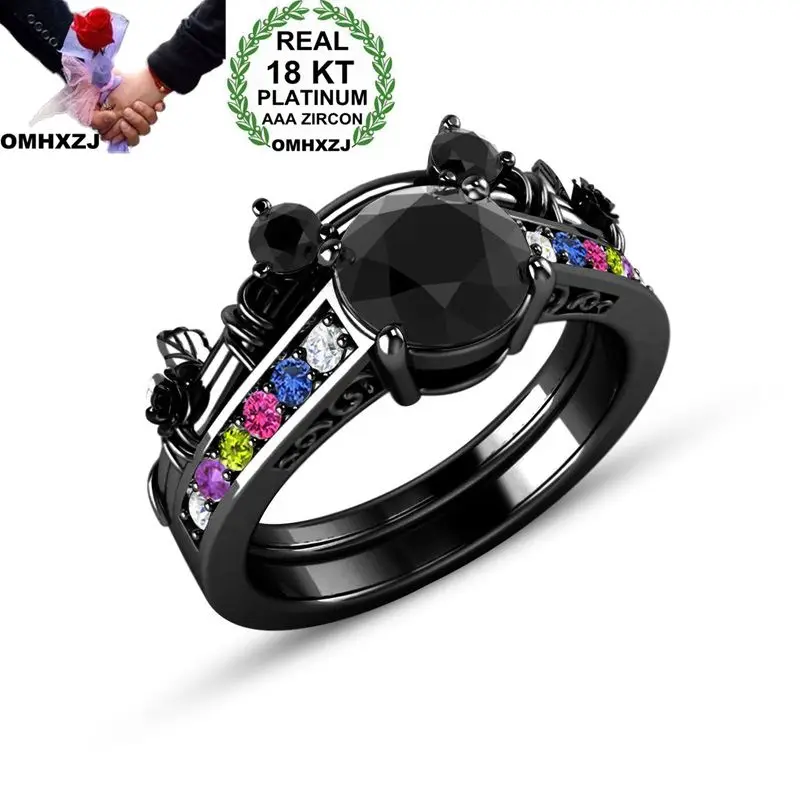 OMHXZJ Wholesale European Fashion Woman Man Party Wedding Gift Crown Three Colors AAA Zircon 18KT Black Gold Ring RR822 
OMHXZJ Wholesale European Fashion Woman Man Party Wedding Gift Crown Three Colors AAA Zircon 18KT Black Gold Ring RR822