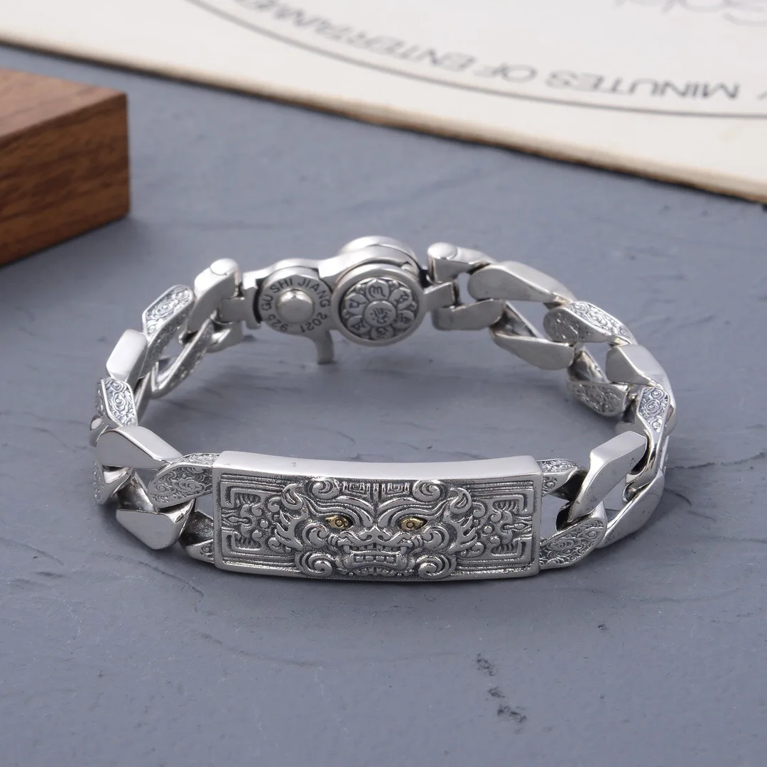 Original New S925 Silver Jewelry Ethnic Style Men's Simple Atmosphere Hip Hop Thai Silver Beast Pixiu Lucky Bracelet 13mm
Original New S925 Silver Jewelry Ethnic Style Men's Simple Atmosphere Hip Hop Thai Silver Beast Pixiu Lucky Bracelet 13mm