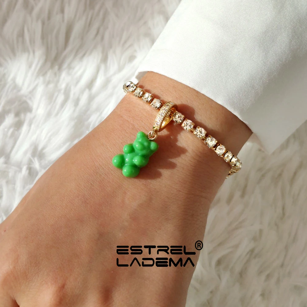Korean Fashion Colorful Gummy Bear CZ Charm Bracelets For Women Gold Silver Color Crystal Tennis Chain Bracelet Party Jewelry
Korean Fashion Colorful Gummy Bear CZ Charm Bracelets For Women Gold Silver Color Crystal Tennis Chain Bracelet Party Jewelry