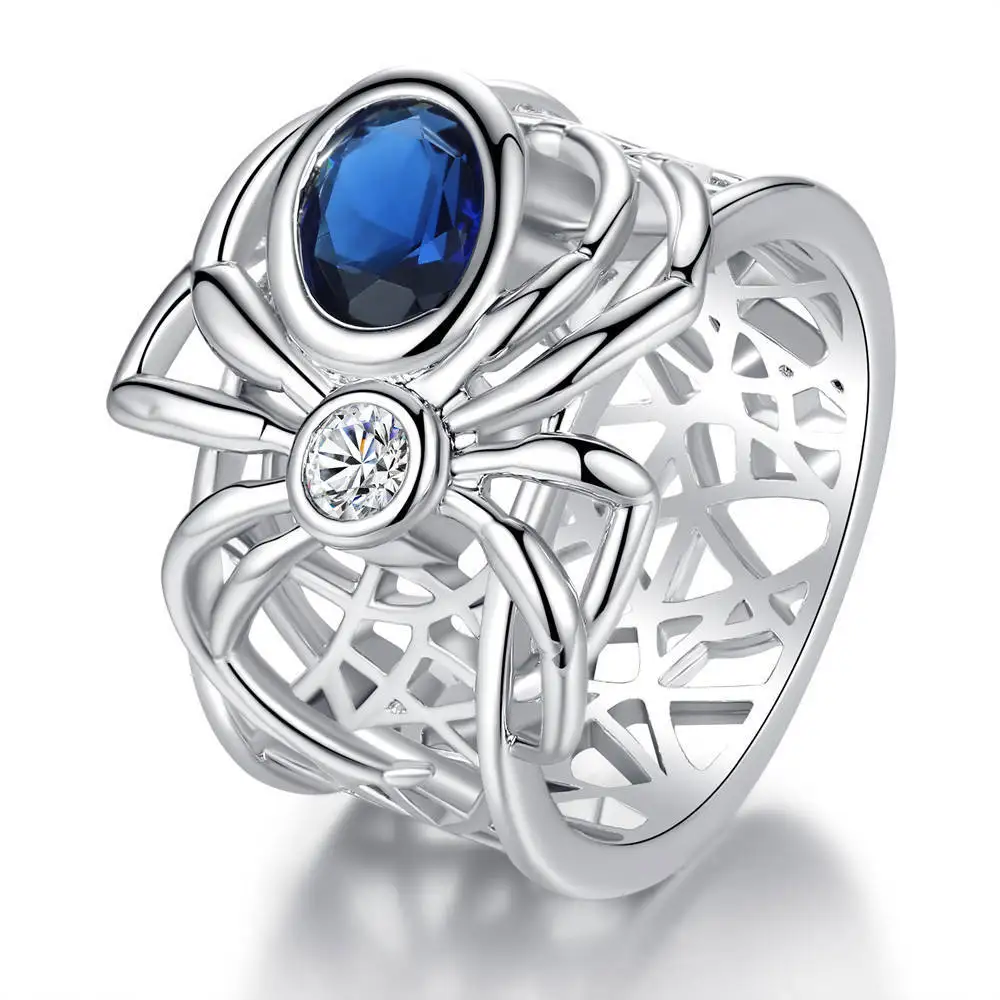 Creative Retro Woven mesh hollow Spider Women Party Ring Punk Style Female inlaid blue zircon ring Jewelry
Creative Retro Woven mesh hollow Spider Women Party Ring Punk Style Female inlaid blue zircon ring Jewelry