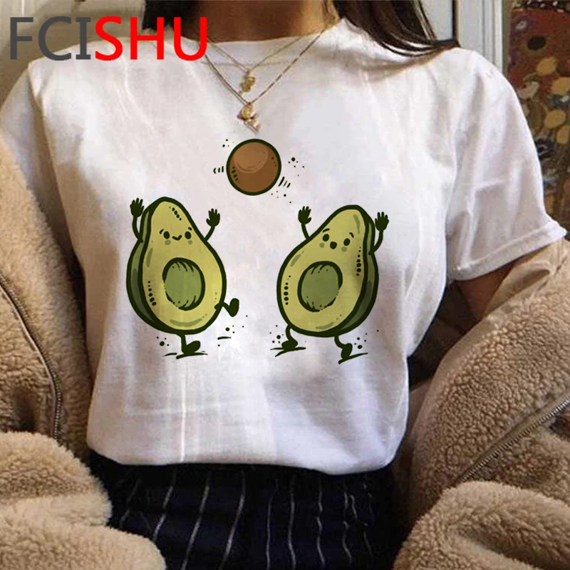 Милая забавная футболка с авокадо Женская милая аниме большого размера женская