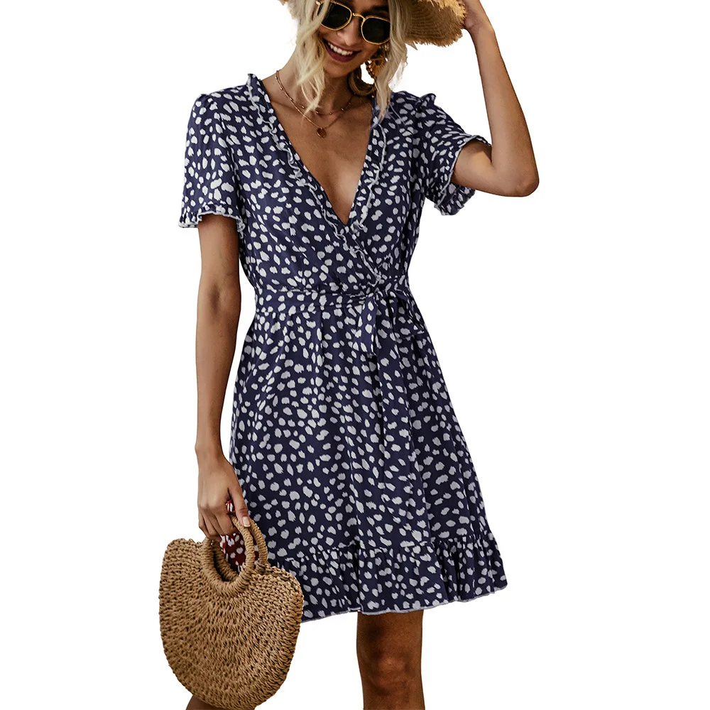 Casual Print Women Sexy Dress Summer Beach Lace-up Flared Sleeve Maxi Dresses Sexy Party Deep V-neck Floral Vestidos
Casual Print Women Sexy Dress Summer Beach Lace-up Flared Sleeve Maxi Dresses Sexy Party Deep V-neck Floral Vestidos