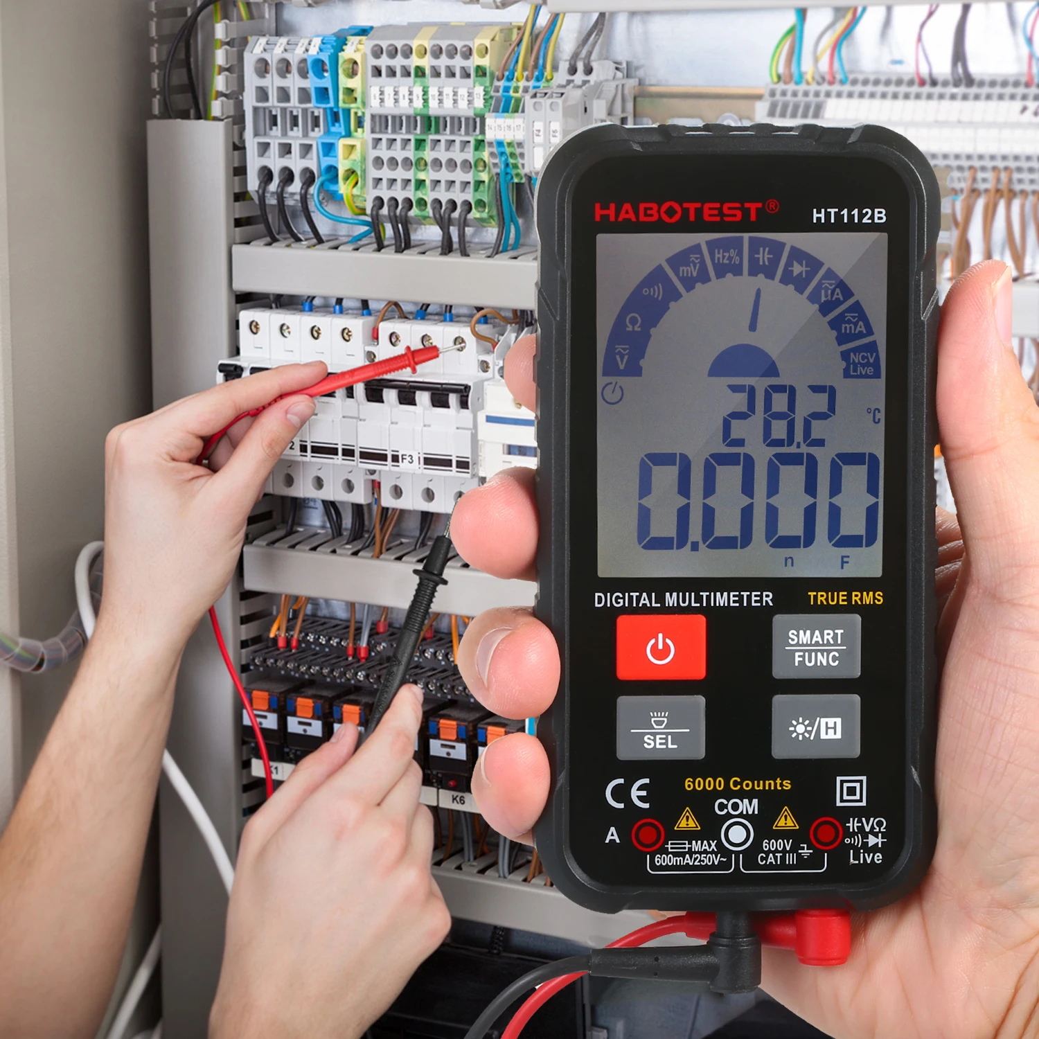HABOTEST HT112B Intelligent Digital Multimeter Generation 600V Smart DIY Ohm Capacitance Hz AC DC NCV Advance Multimetro Tester
HABOTEST HT112B Intelligent Digital Multimeter Generation 600V Smart DIY Ohm Capacitance Hz AC DC NCV Advance Multimetro Tester