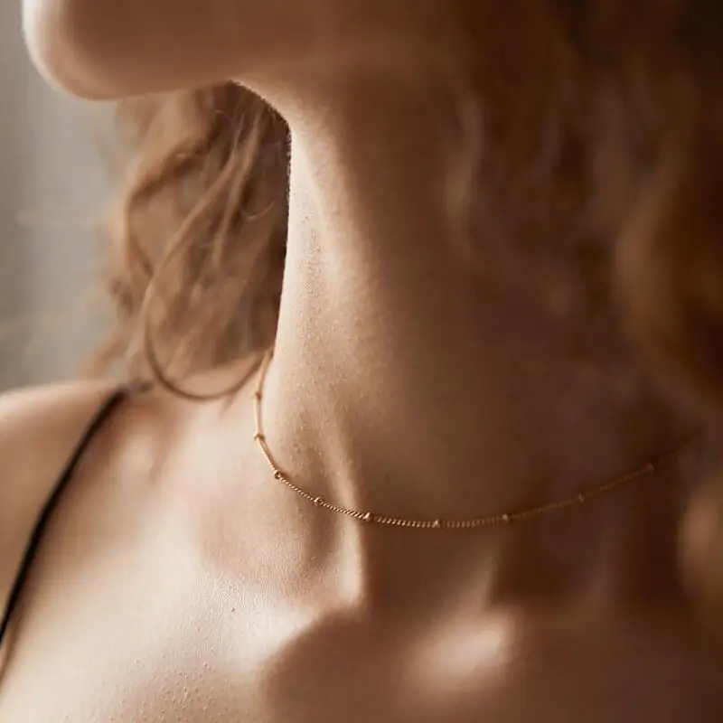 Slim Thin 925 Sterling Silver Beaded Choker Necklaces Women Girls Rose Gold Color Jewelry Link Necklace Set Chains+Lobster Clasp
Slim Thin 925 Sterling Silver Beaded Choker Necklaces Women Girls Rose Gold Color Jewelry Link Necklace Set Chains+Lobster Clasp