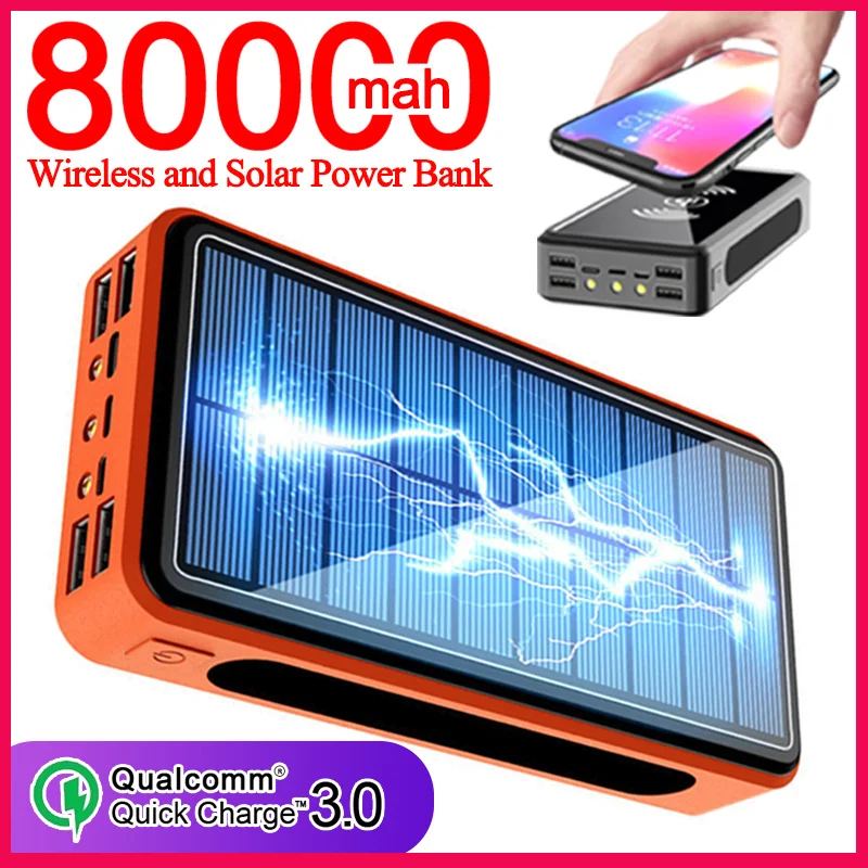 Solar Wireless Power Bank 50000mAh Portable Charger Power Bank Outdoor Travel Emergency Quick Charge for Xiaomi Iphone
Solar Wireless Power Bank 50000mAh Portable Charger Power Bank Outdoor Travel Emergency Quick Charge for Xiaomi Iphone