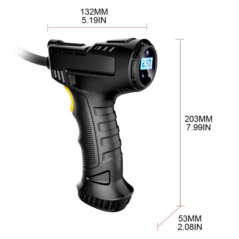 120W Car Air Pump Portable Motorcycle Vehicle Tire Inflator Air Compressor Powered by 2000mAh Lithium-ion Battery
120W Car Air Pump Portable Motorcycle Vehicle Tire Inflator Air Compressor Powered by 2000mAh Lithium-ion Battery