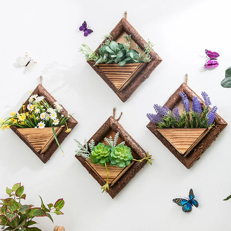 Rhombus Shpaed Wooden Flower Pot Wall Hanging Plants Bonsai For DIY Home Coffee Shop Wall Decoration Supplies
Rhombus Shpaed Wooden Flower Pot Wall Hanging Plants Bonsai For DIY Home Coffee Shop Wall Decoration Supplies
