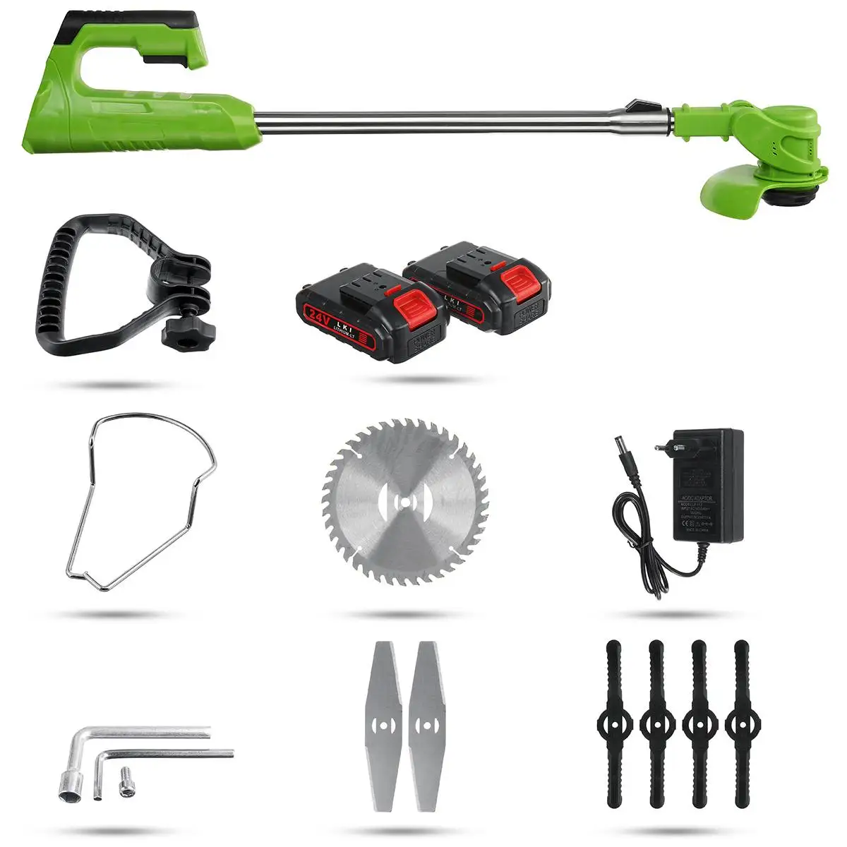 21V 2xLithium Battery Grass Trimmer Cordless Lawn Mower Home DIY Garden Adjustable Height Pruning Cutter Powerful Grass Trimmer
21V 2xLithium Battery Grass Trimmer Cordless Lawn Mower Home DIY Garden Adjustable Height Pruning Cutter Powerful Grass Trimmer