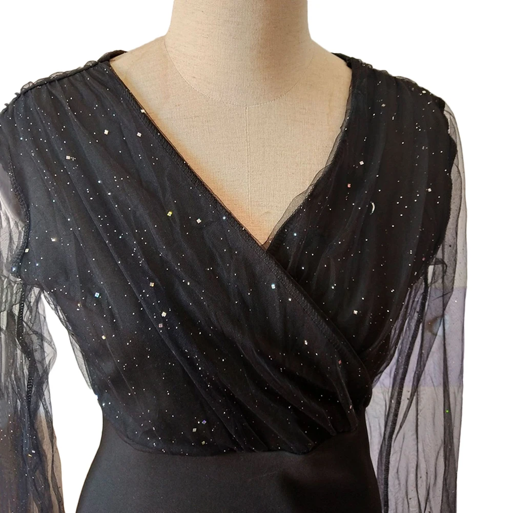 Women Dresses Front Crossing Wrapped V Neck See Through Sleeve Shiny Bodycon Mini Dress Elegant Sexy Party Dress Autumn Spring
Women Dresses Front Crossing Wrapped V Neck See Through Sleeve Shiny Bodycon Mini Dress Elegant Sexy Party Dress Autumn Spring