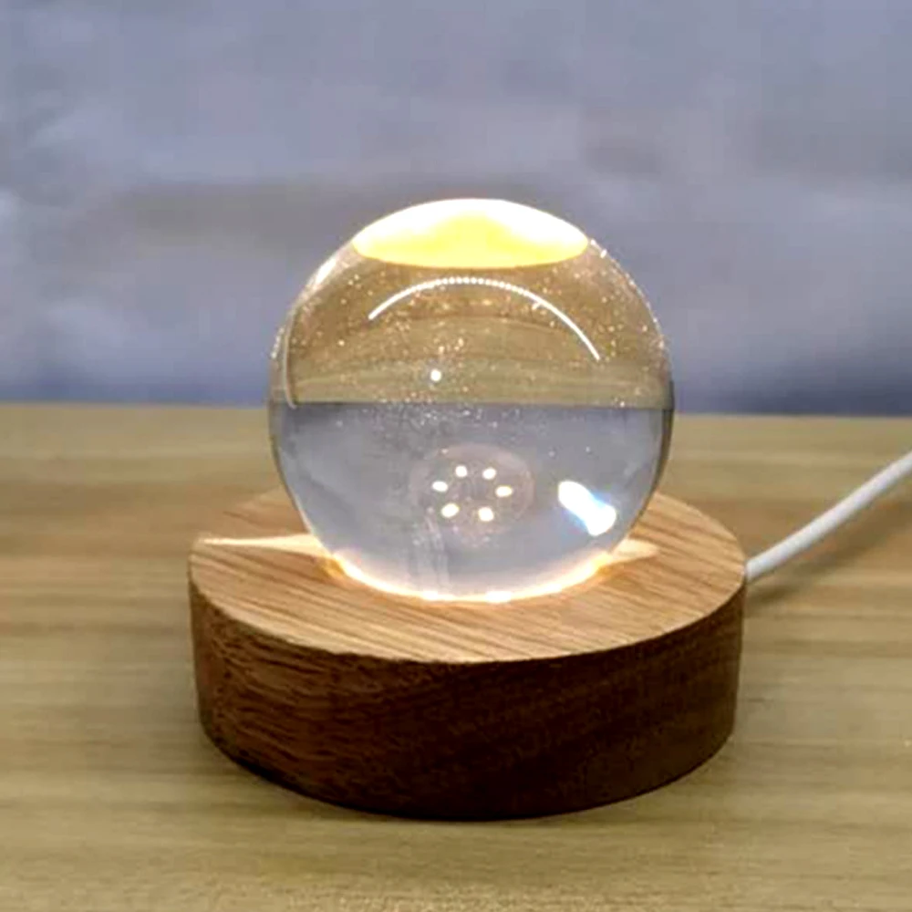 Handmade resin art LED night light round base display stand wooden craft luminous 3D crystal ball gift
Handmade resin art LED night light round base display stand wooden craft luminous 3D crystal ball gift