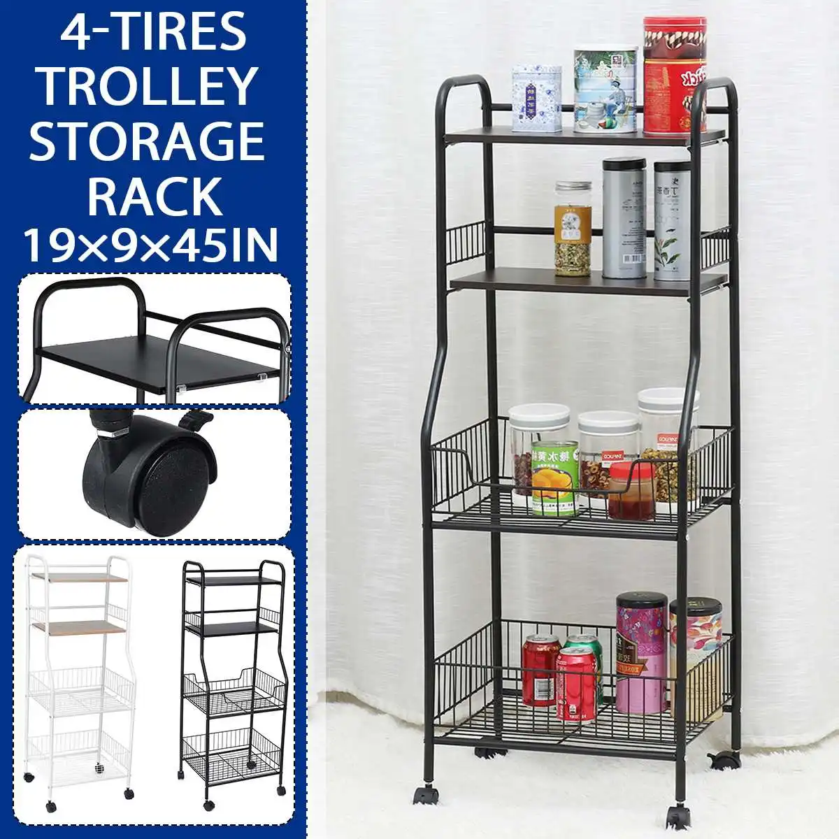 Multi-Layer Kitchen Rack Storage Rack with Wheels Removable Trolley Shelf Oven Microwave Vegetable Mobile Rack Space Saving
Multi-Layer Kitchen Rack Storage Rack with Wheels Removable Trolley Shelf Oven Microwave Vegetable Mobile Rack Space Saving