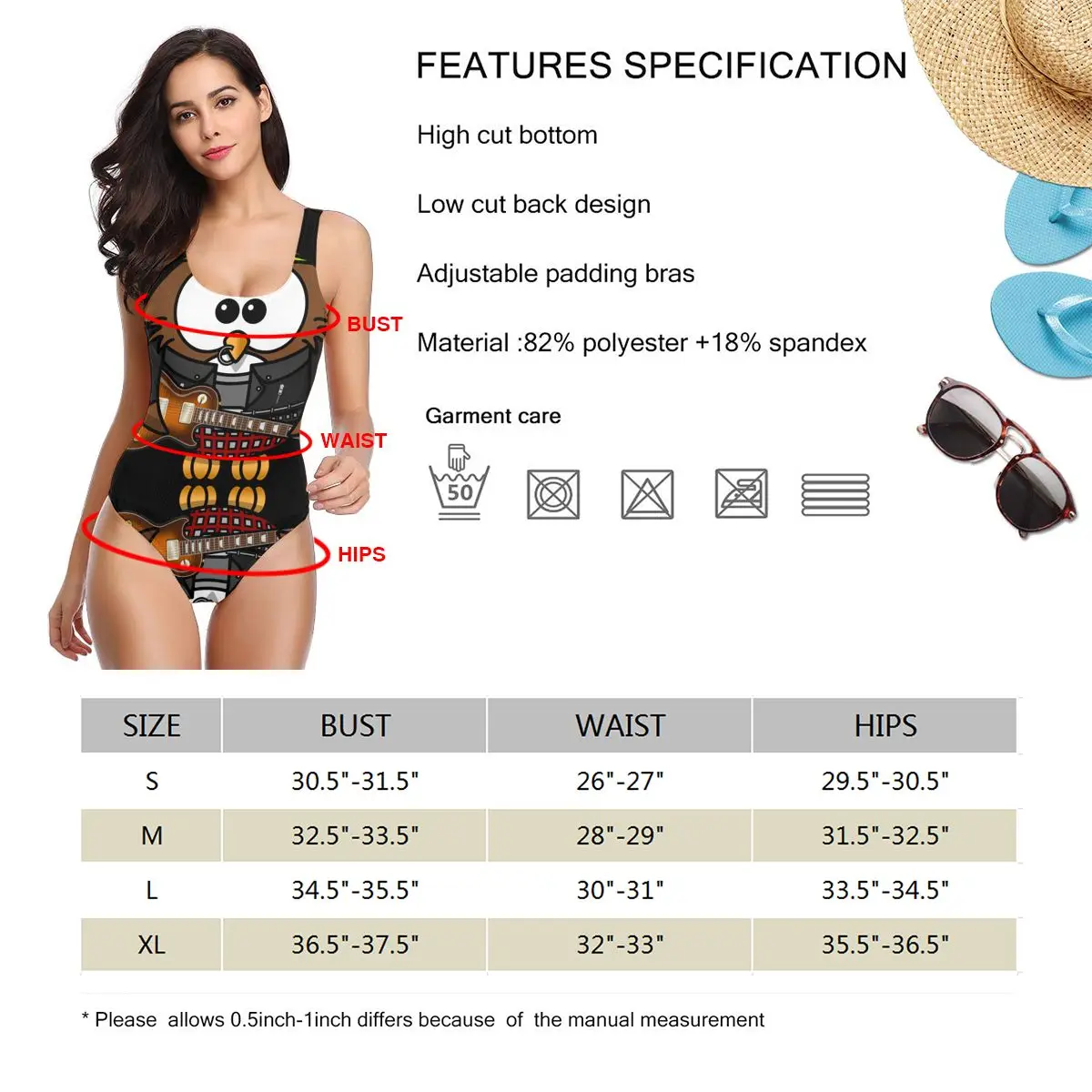 Women one piece Swimsuit Owl Guitar Beachwear Swimwear Monokini Bathing Suit Bikini Monokini 
Women one piece Swimsuit Owl Guitar Beachwear Swimwear Monokini Bathing Suit Bikini Monokini